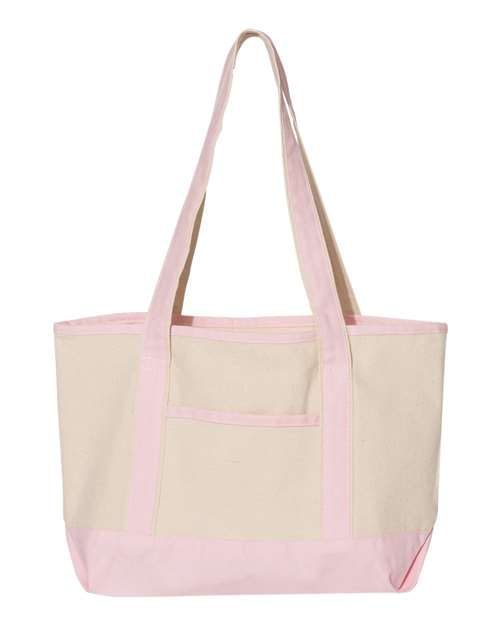 Q-Tees Q125800 20L Small Deluxe Tote - Natural/ Light Pink