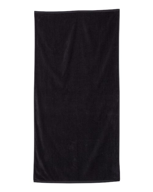 Q-Tees QV3060 Velour Beach Towel - Black
