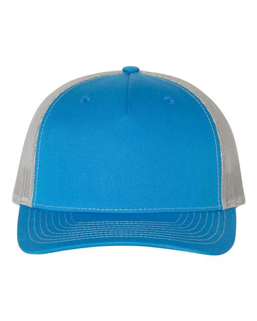 Load image into Gallery viewer, Richardson 112FP Five-Panel Trucker Cap - Cobalt Blue/ Grey
