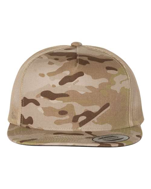 Load image into Gallery viewer, YP Classics 6006 Classic Five-Panel Trucker Cap - Multicam Arid/ Tan
