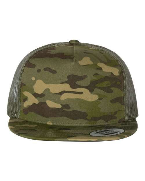 YP Classics 6006 Classic Five-Panel Trucker Cap - Multicam Tropic/ Green