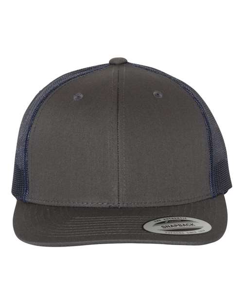 YP Classics 6606 Retro Trucker Cap - Charcoal/ Navy