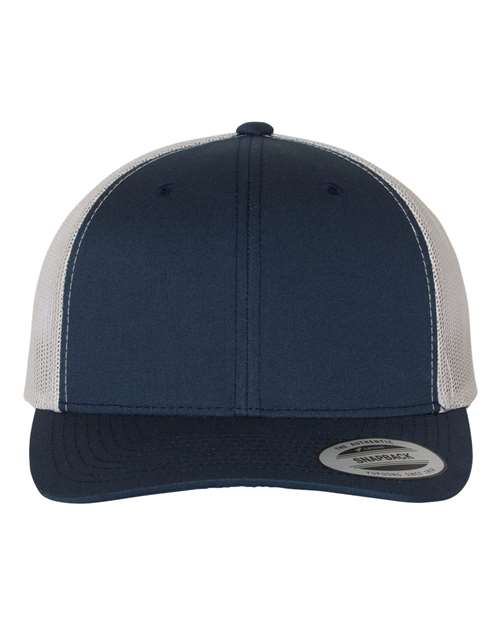 Load image into Gallery viewer, YP Classics 6606 Retro Trucker Cap - Navy/ Silver
