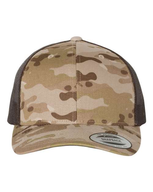 Load image into Gallery viewer, YP Classics 6606 Retro Trucker Cap - Multicam Arid/ Brown
