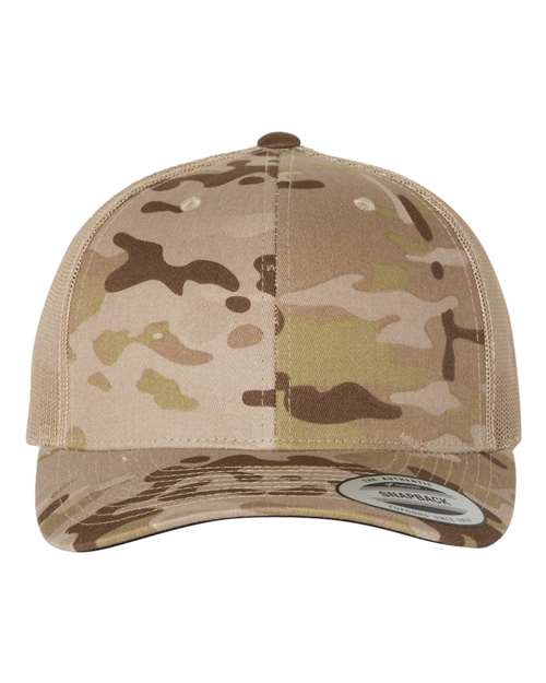 YP Classics 6606 Retro Trucker Cap - Multicam Arid/ Tan