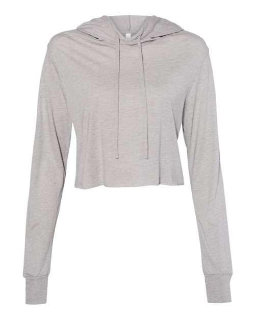 Load image into Gallery viewer, Women’s Triblend Crop Long Sleeve Hoodie Tee
