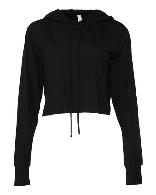 Load image into Gallery viewer, Women’s Triblend Crop Long Sleeve Hoodie Tee
