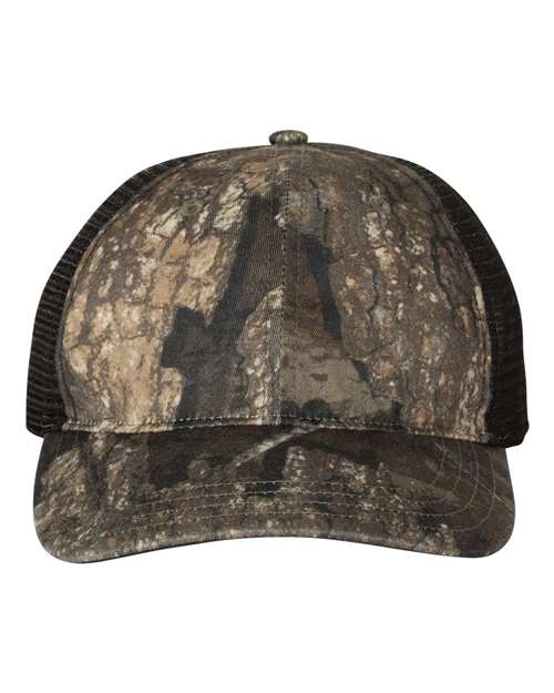 Load image into Gallery viewer, Richardson 111P Garment Washed Printed Trucker Cap - Realtree Timber/ Black

