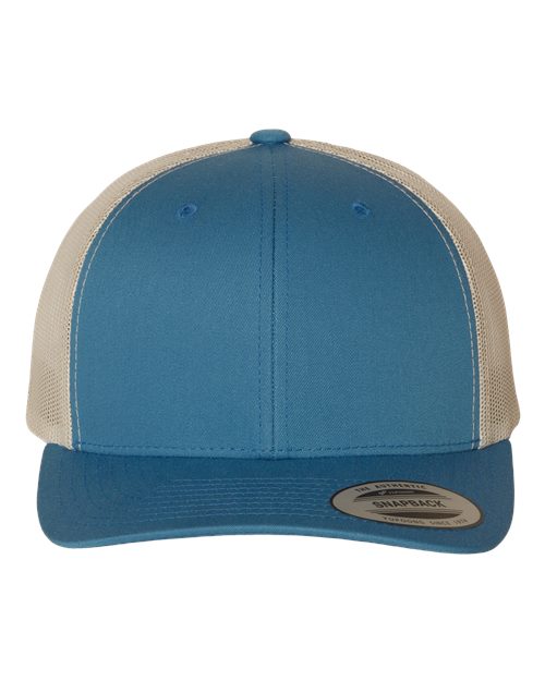 Load image into Gallery viewer, YP Classics 6606 Retro Trucker Cap - Steel Blue/ Silver
