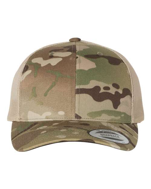 Load image into Gallery viewer, YP Classics 6606 Retro Trucker Cap - Multicam Green/ Khaki

