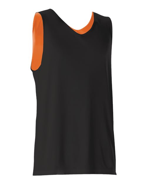 Alleson Athletic 506CR Men's Reversible Tank - Black/ Orange