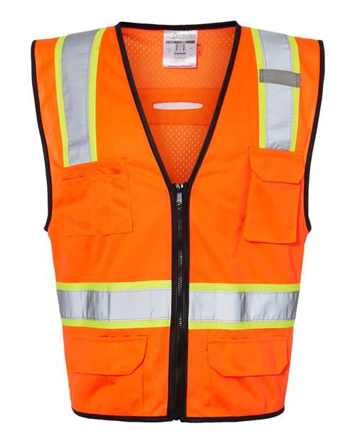 Kishigo 1580-1581 Unisex 6 Pocket Contrast Class 2 Vest - Orange