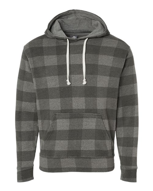 J. America 8871 Men's Triblend Fleece Hooded Sweatshirt - Smoke Triblend Buffalo