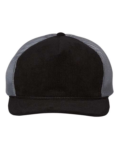 Load image into Gallery viewer, Richardson 930 Troutdale Corduroy Trucker Cap - Black/ Charcoal
