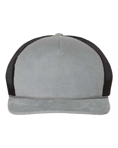 Load image into Gallery viewer, Richardson 930 Troutdale Corduroy Trucker Cap - Light Grey/ Black
