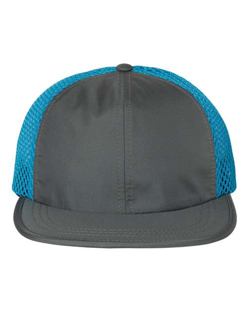 Load image into Gallery viewer, Richardson 935 Rogue Wide Set Mesh Cap - Charcoal/ Cyan
