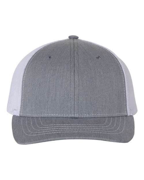 Load image into Gallery viewer, Richardson 112Y Youth Trucker Snapback Cap - Heather Grey/ White
