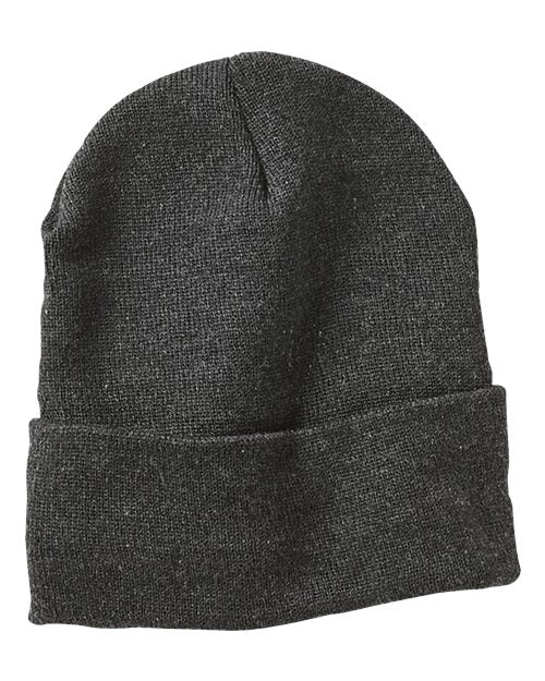 Sportsman SP12FL 12" Fleece Lined Cuffed Beanie - Heather Charcoal