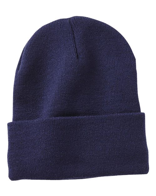 Sportsman SP12SL 12" Sherpa Lined Cuffed Beanie - Navy