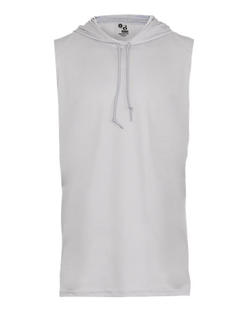 Badger 4108 Men's B-Core Hooded Sleeveless T-Shirt - Silver