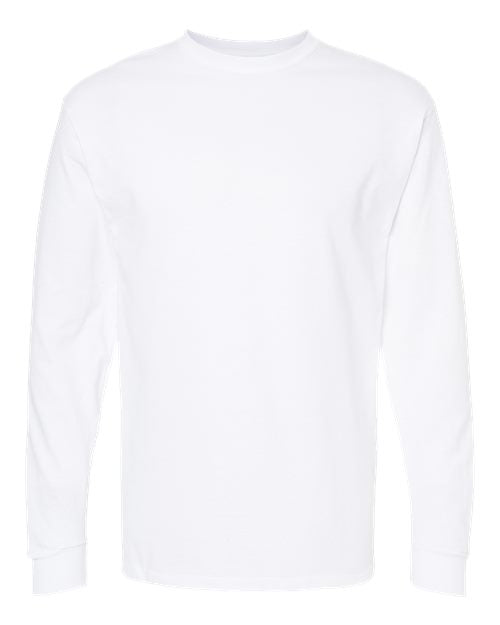 M&O 4820 Unisex Gold Soft Touch Long Sleeve T-Shirt - White