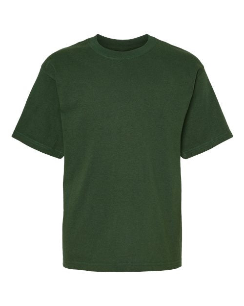 M&O 4850 Youth Gold Soft Touch T-Shirt - Forest Green