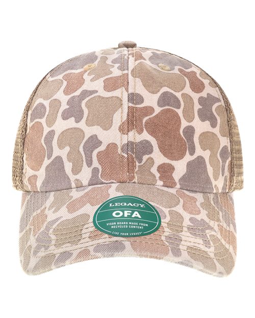 Load image into Gallery viewer, LEGACY OFA Old Favorite Trucker Cap - Stone Duck Camo/ Java
