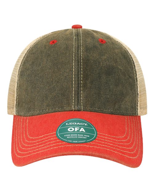 Load image into Gallery viewer, LEGACY OFA Old Favorite Trucker Cap - Black/ Scarlet Red/ Khaki
