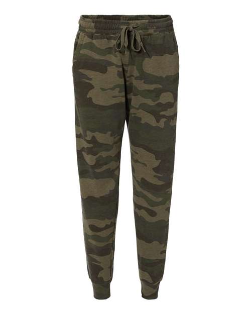 Independent Trading Co. PRM20PNT Women's California Wave Wash Sweatpants - Forest Camo Heather