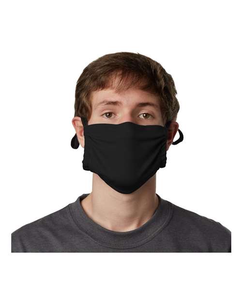 Load image into Gallery viewer, Hanes MKPKCR 2-Ply Cotton Pocket Face Mask - Black
