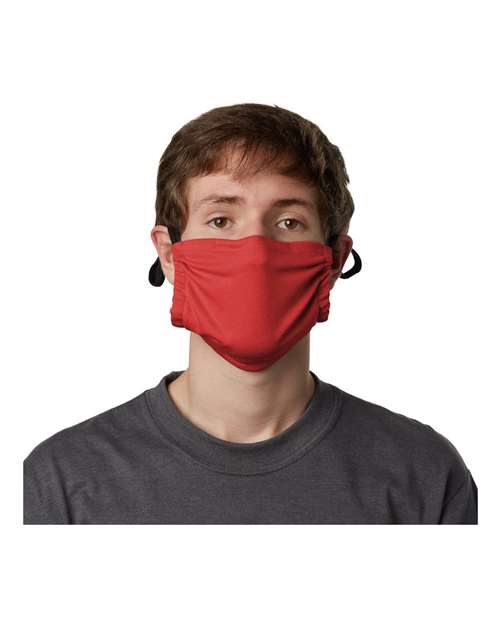 Hanes MKPKCR 2-Ply Cotton Pocket Face Mask - Deep Red
