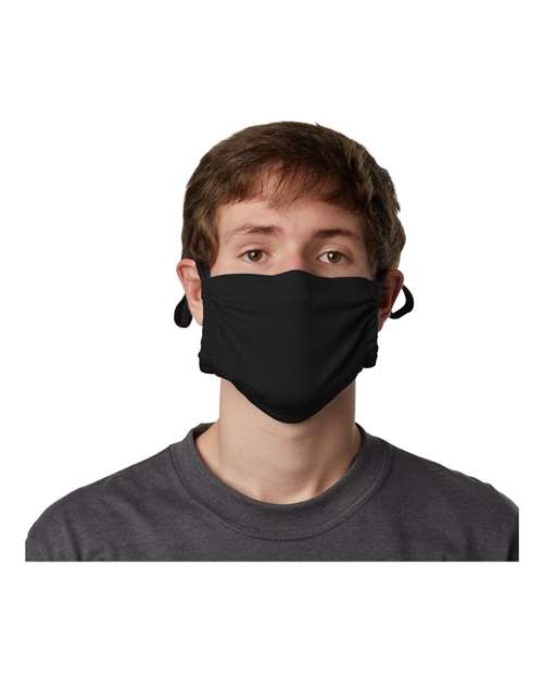 Load image into Gallery viewer, Hanes MKPKPR 2-Ply Polyester Pocket Face Mask - Black
