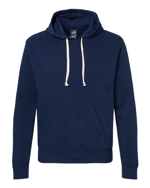 J. America 8871 Men's Triblend Fleece Hooded Sweatshirt - True Navy Solid