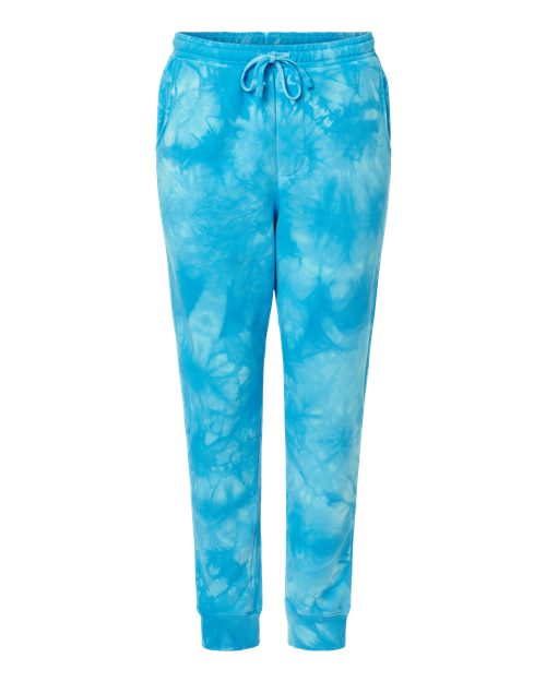 Load image into Gallery viewer, Independent Trading Co. PRM50PTTD Unisex Tie-Dyed Fleece Sweatpants - Tie Dye Aqua Blue
