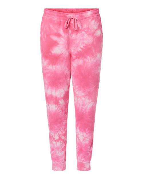 Independent Trading Co. PRM50PTTD Unisex Tie-Dyed Fleece Sweatpants - Tie Dye Pink