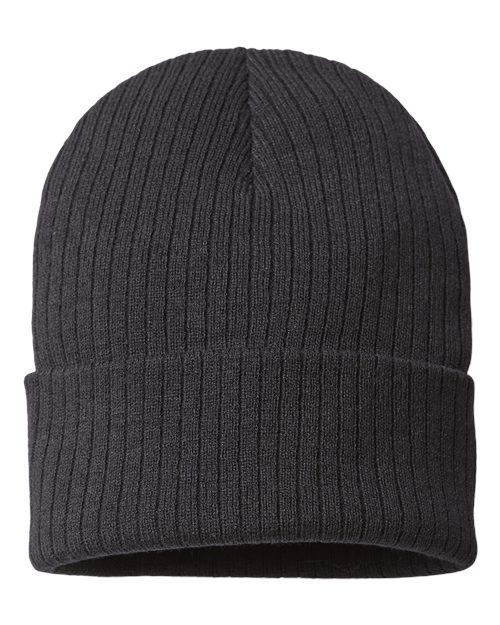 Load image into Gallery viewer, Atlantis Headwear RIO Sustainable Rib Cuffed Beanie - Black
