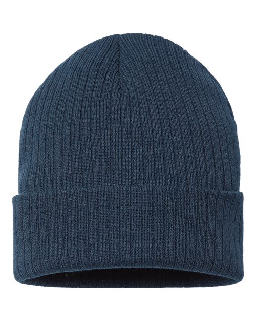 Atlantis Headwear RIO Sustainable Rib Cuffed Beanie - Navy