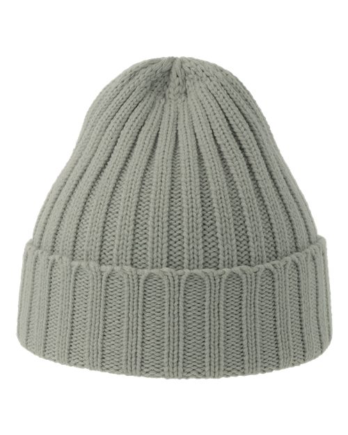 Atlantis Headwear SHORE Sustainable Cable Knit Cuffed Beanie - Light Grey