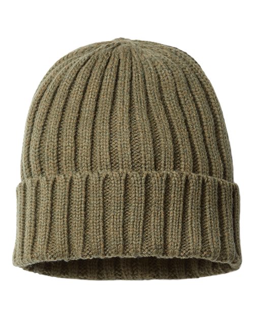 Load image into Gallery viewer, Atlantis Headwear SHORE Sustainable Cable Knit Cuffed Beanie - Olive

