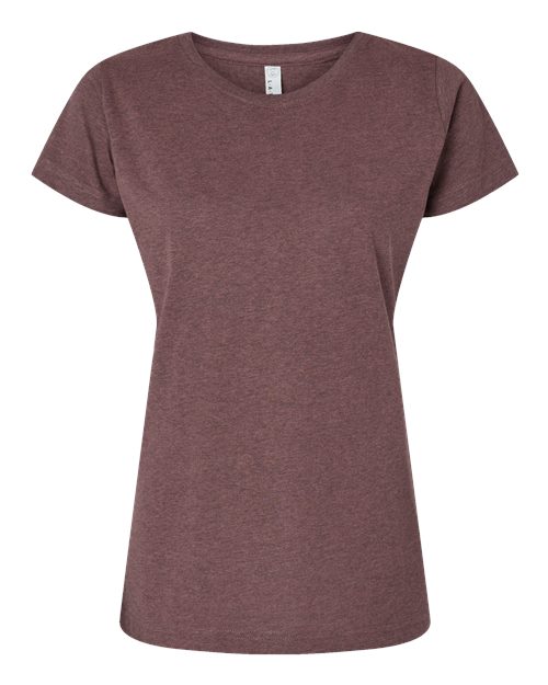Load image into Gallery viewer, LAT 3516 Women's Fine Jersey Tee - Sangria Blackout
