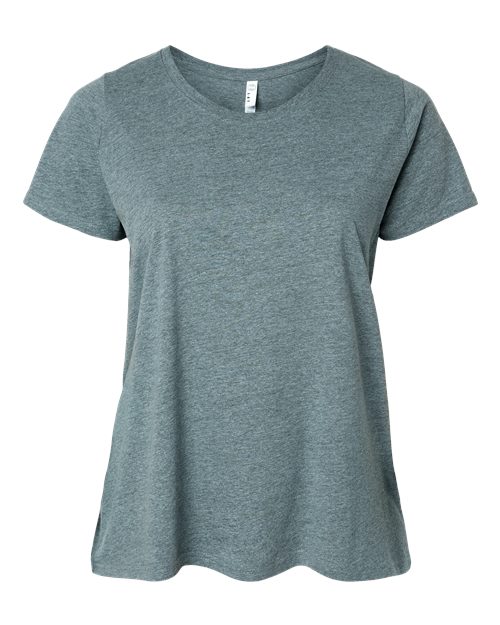 LAT 3816 Women's Curvy Collection Fine Jersey Tee - Ice Blackout