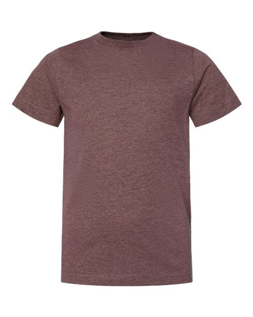 LAT 6101 Youth Fine Jersey Tee - Sangria Blackout