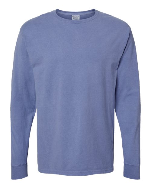 Unisex Garment-Dyed Long Sleeve T-Shirt - Frontier Blue