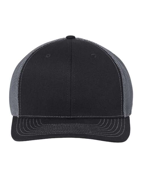 Richardson 112PL 112+ R-Flex Adjustable Trucker Cap - Black/ Graphite