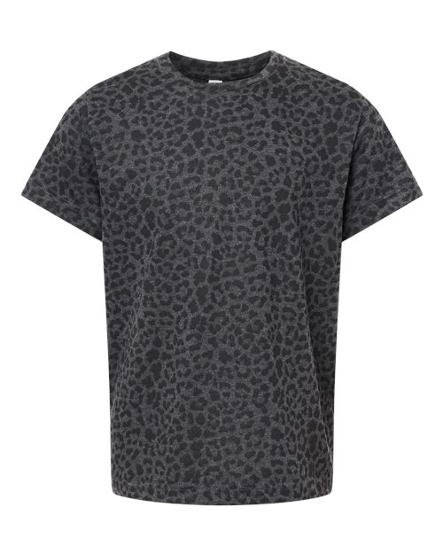 Load image into Gallery viewer, LAT 6101 Youth Fine Jersey Tee - Black Leopard
