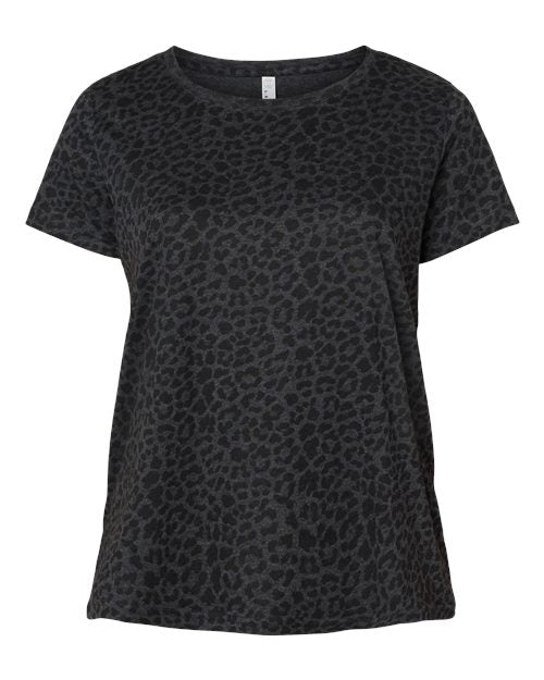Load image into Gallery viewer, LAT 3816 Women's Curvy Collection Fine Jersey Tee - Black Leopard
