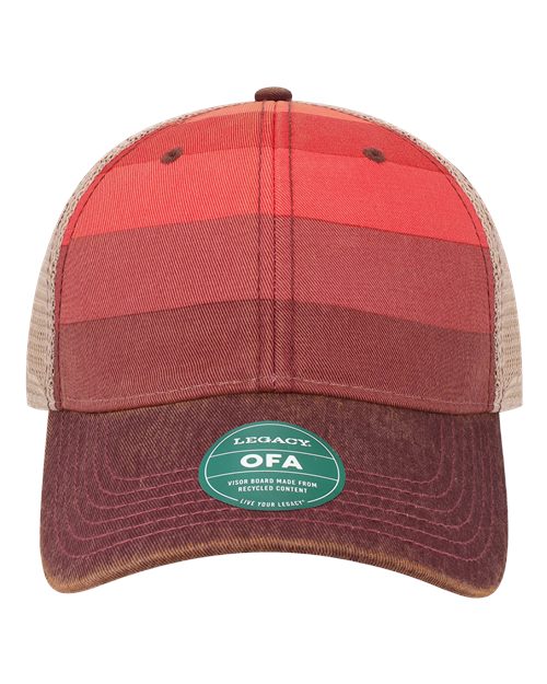 LEGACY OFA Old Favorite Trucker Cap - Red Stripe/ Khaki