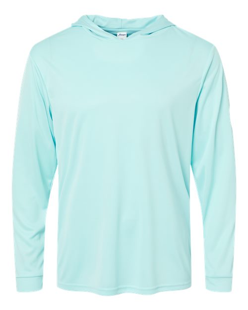 Paragon 220 Unisex Bahama Performance Hooded Long Sleeve T-Shirt - Aqua Blue
