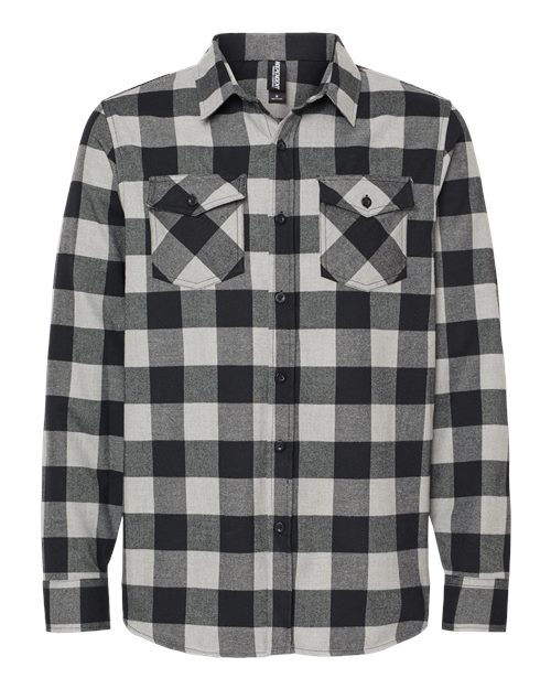 Independent Trading Co. EXP50F Unisex Flannel Shirt - Grey Heather/ Black