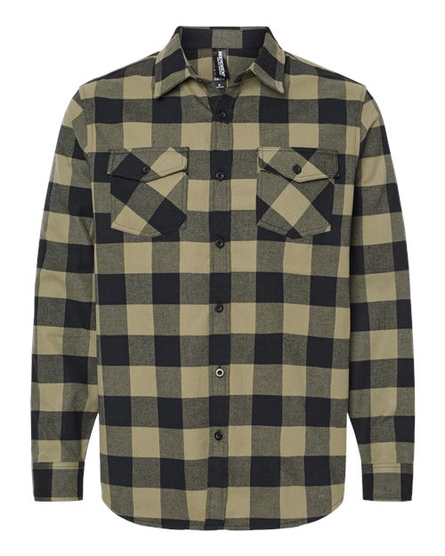 Independent Trading Co. EXP50F Unisex Flannel Shirt - Olive/ Black
